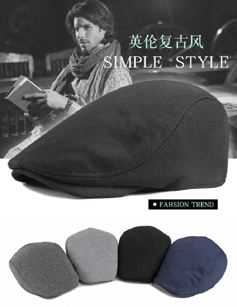 Dad Hat Cotton - Мужская кепка газетчика из смеси шерсти,