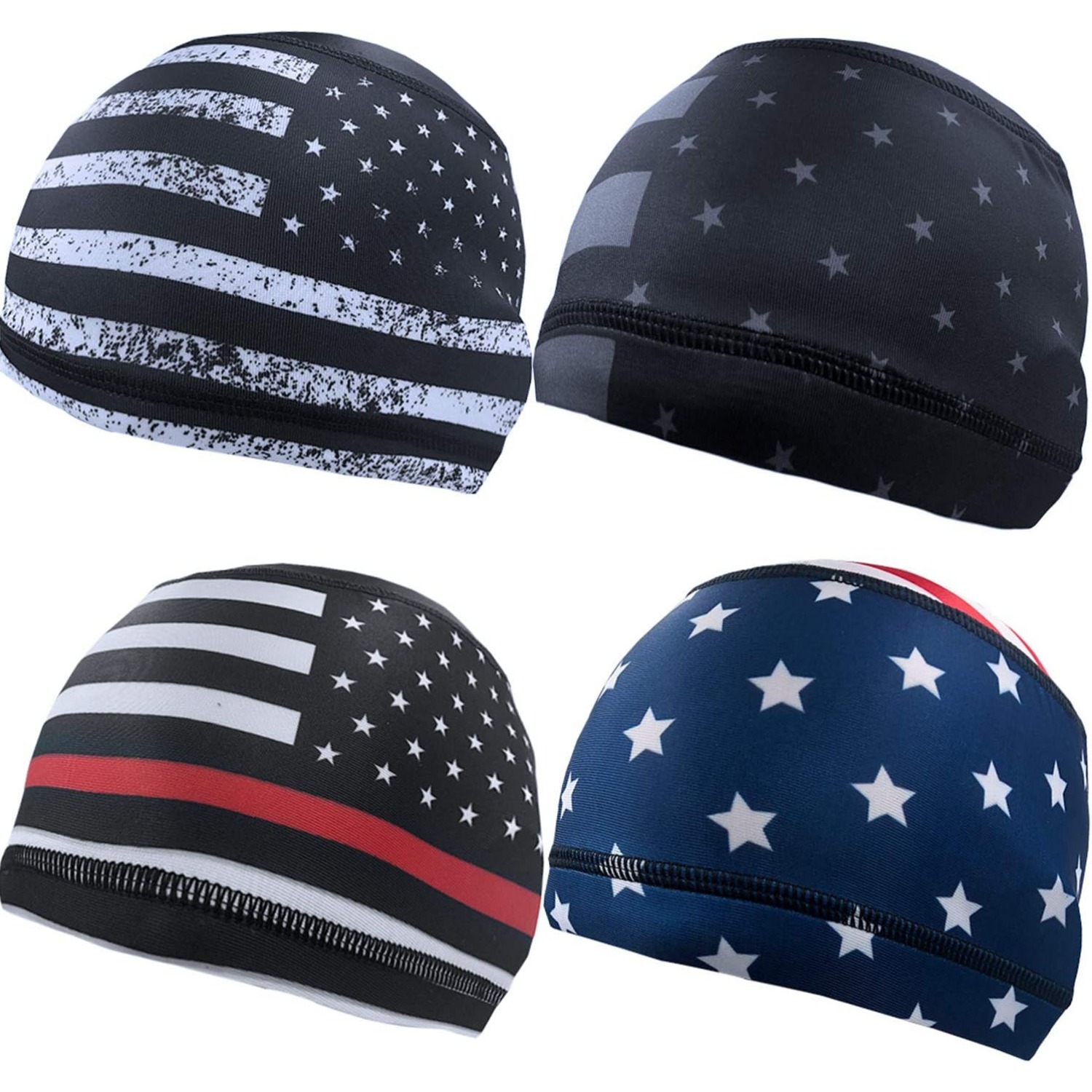 4 шт. шапки-бини с флагом США  – обзор и цена Skull Cap Helmet Liner